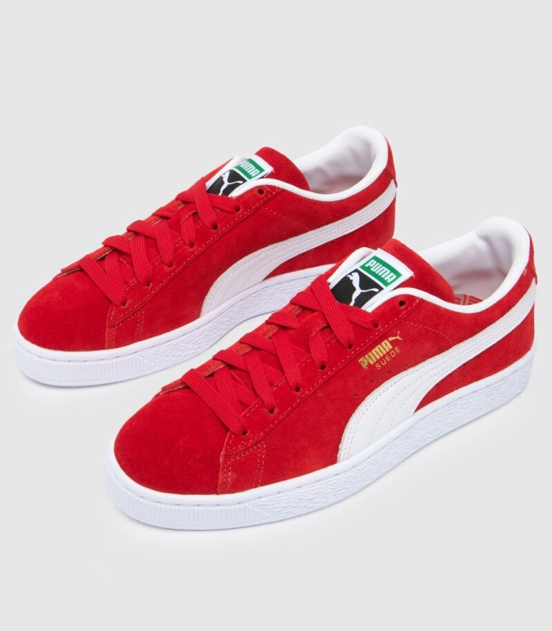Red puma suede classic trainer